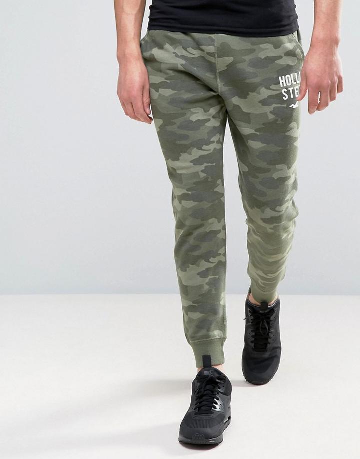 Hollister Slim Fit Cuffed Jogger Burnout Camo Print In Green - Green