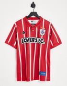 Lover's Fc Pinstripe Jersey T-shirt In Red