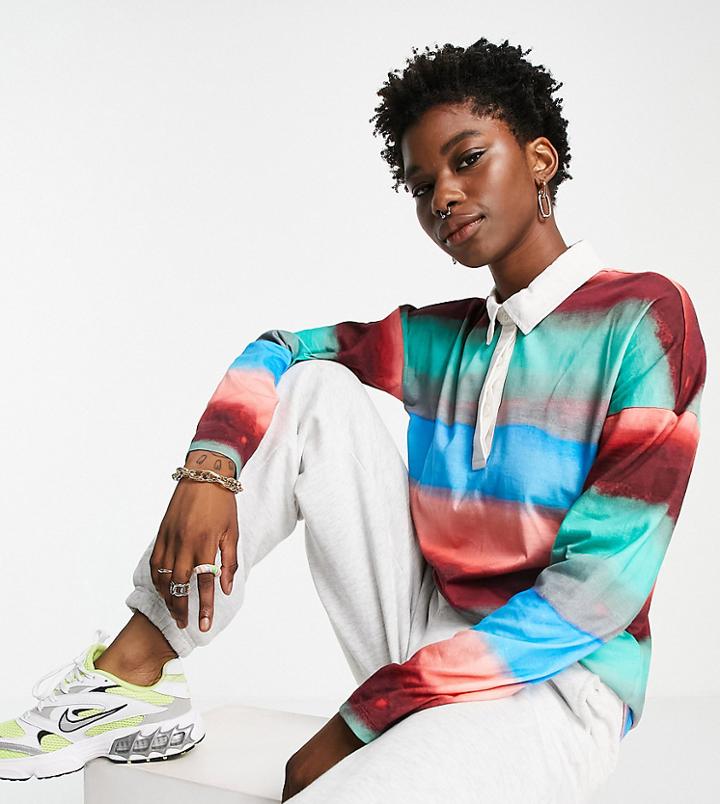 Noisy May Exclusive Rugby Top In Ombre Stripe-multi