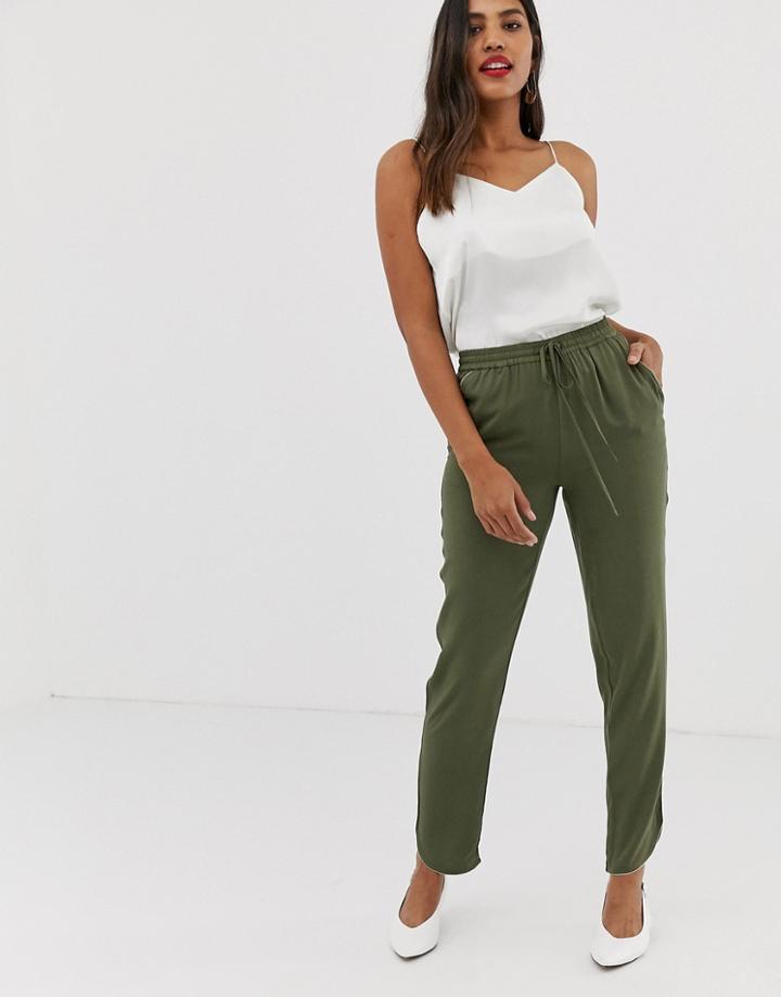 Vila Waist Tie Pants-green