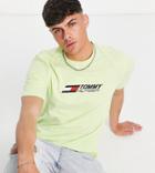 Tommy Hilfiger Performance Essentials Cotton Big Logo T-shirt In Yellow - Yellow