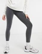 New Look Acid Wash Leggings In Gray-grey