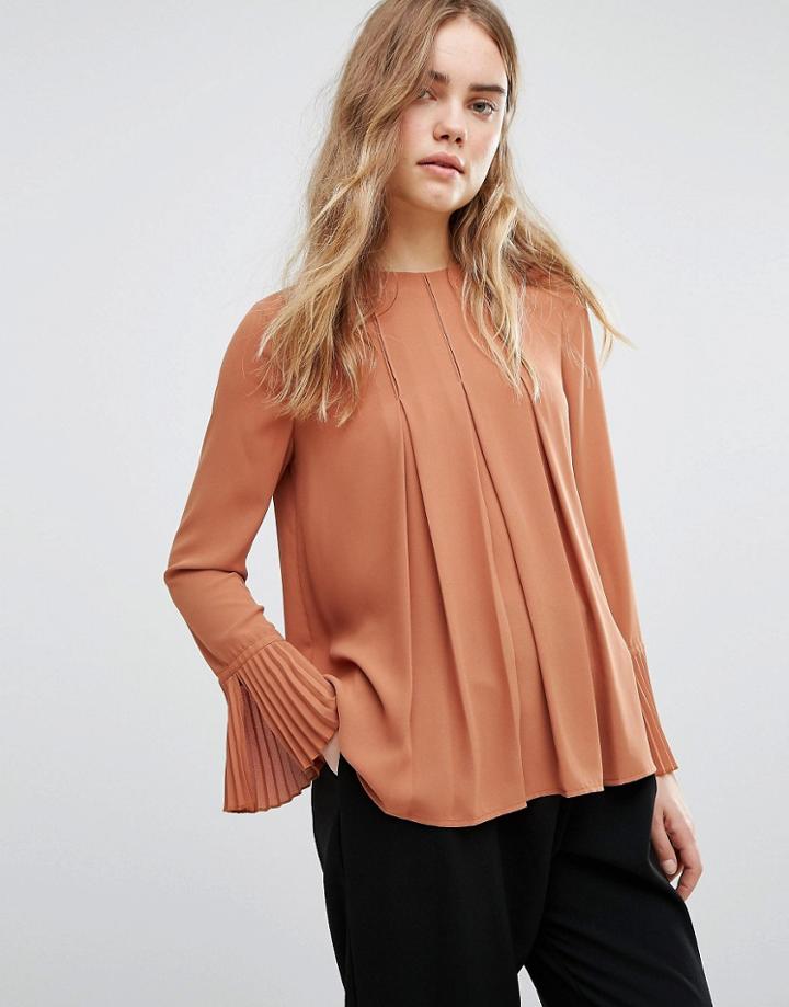 Warehouse Box Pleat Top - Copper