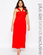 Junarose Halter Neck Maxi Dress - Red
