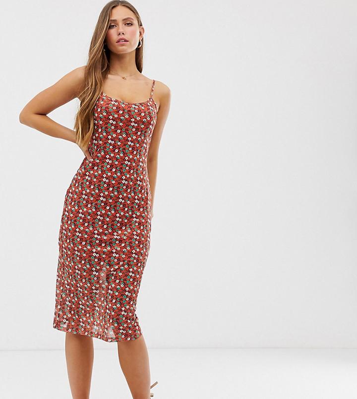 Glamorous Midi Cami Dress In Ditsy Floral