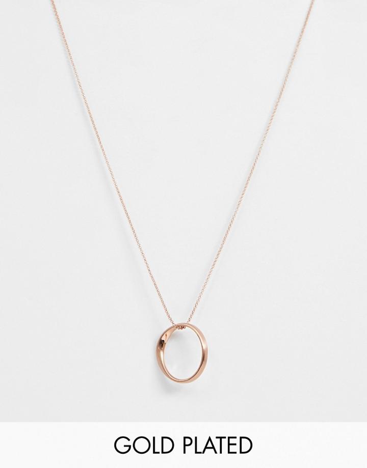 Pilgrim Rose Gold Plated Circle Necklace - Gold