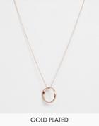 Pilgrim Rose Gold Plated Circle Necklace - Gold