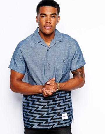 Supremebeing Chambray Shirt With Short Sleeves