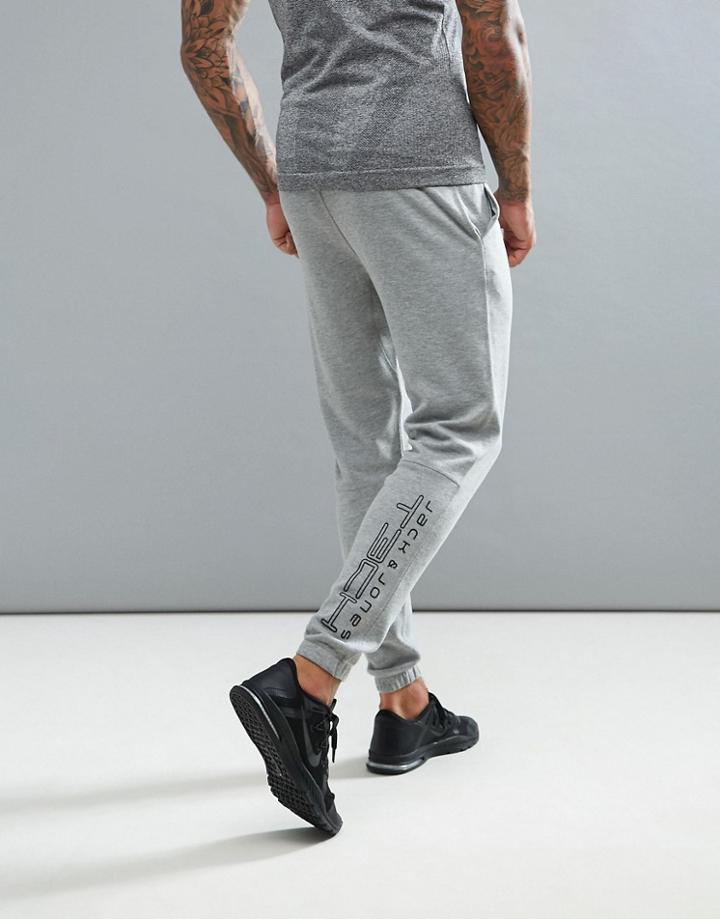 Jack & Jones Tech Slim Fit Training Joggers In Tech Dry Fabric - Gray
