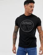 Armani Exchange Ax Circle Logo T-shirt In Black - Black