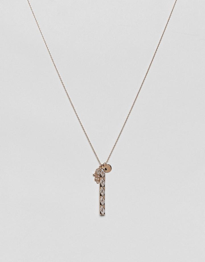 Aldo Gold Charm Long Necklace - Gold