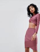 Love & Other Things Wrap Front Bandage Top-purple