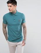 Boss Orange By Hugo Boss Slim Polo Stretch Pique In Aqua - Blue