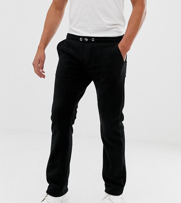 Noak Tapered Fleece Pants In Black - Black