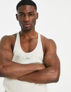 Asos 4505 Icon Training Stringer Tank With Quick Dry In Stone-white