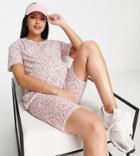 Mama. Licious Maternity T-shirt And Legging Shorts Set In Floral-pink