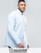 Asos Plus Regular Fit Blue Shirt - Blue