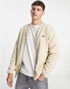 Jack & Jones Originals Fleece Jacket In Beige-neutral