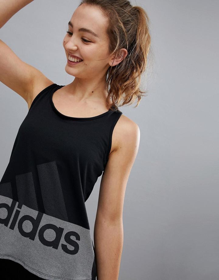 Adidas Logo Tank In Black - Black