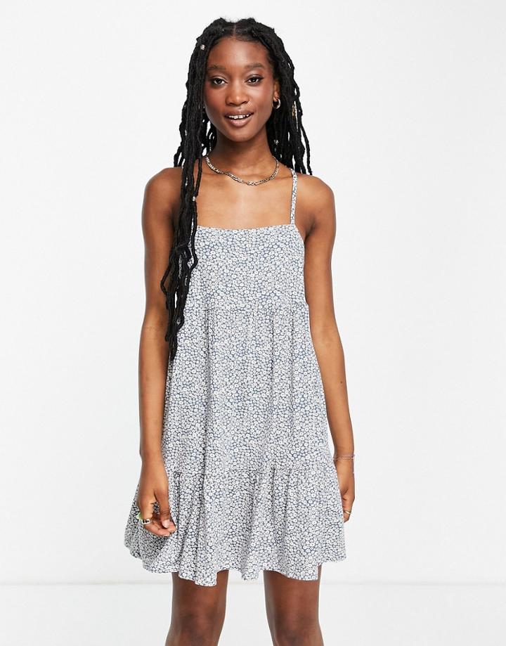 Pull & Bear Strappy Sundress In Blue-blues