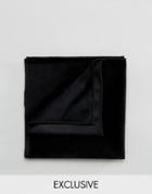 Reclaimed Vintage Inspired Velvet Pocket Square Black - Black