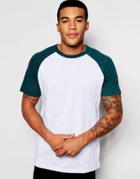 New Look Raglan T-shirt In Green - Green