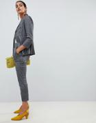 Angel Eye Checked Tailored Pants-gray