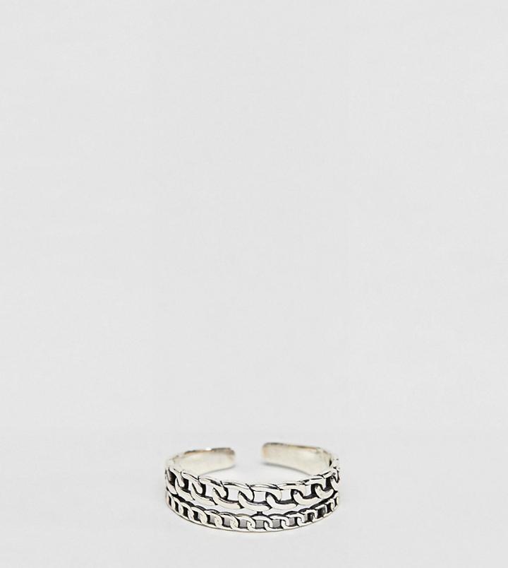 Designb Adjustable Band Ring In Sterling Silver Exclusive To Asos - Silver