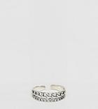 Designb Adjustable Band Ring In Sterling Silver Exclusive To Asos - Silver