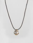 Asos Rope Necklace With Anchors - Multi