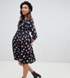 New Look Maternity Shirt Dress In Abstract Animal-red