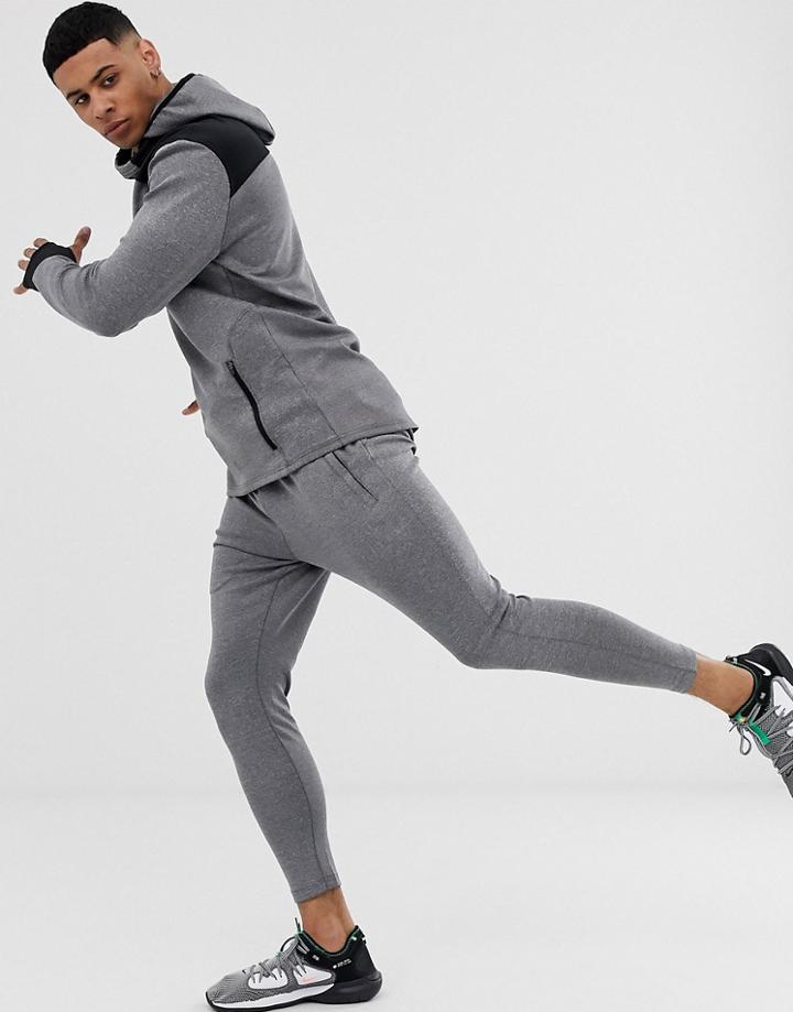 Asos 4505 Super Skinny Training Sweatpants With Quick Dry In Gray Marl