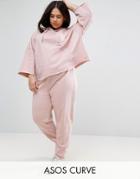 Asos Curve Raw Hem Sweatpant - Pink