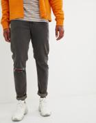 Asos Design 12.5oz Tapered Jeans In Gray - Gray