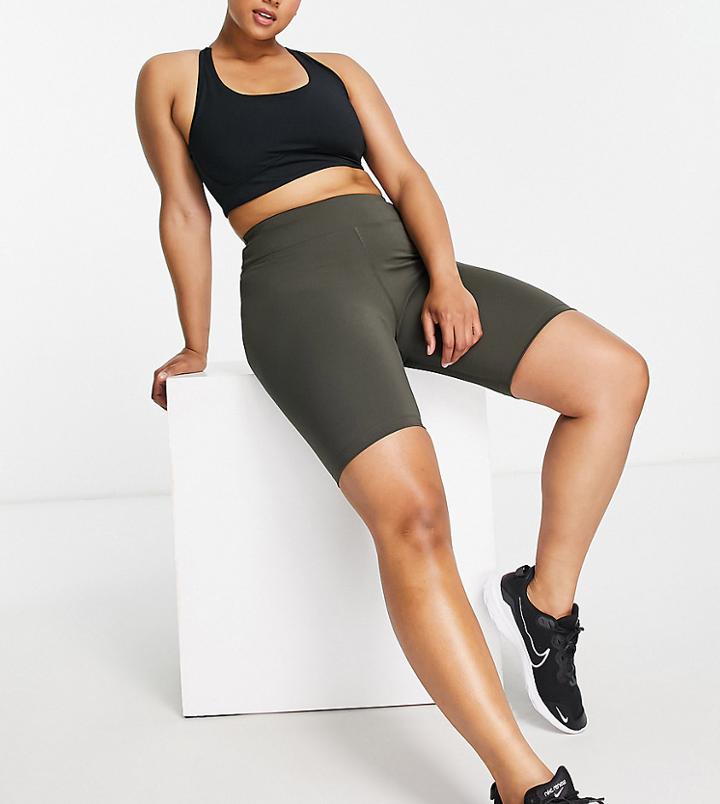 Asos 4505 Curve Icon Booty Legging Short With Bum Sculpt Detail-green