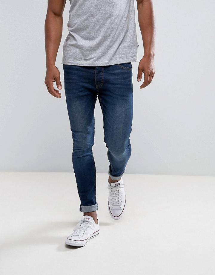 Threadbare Super Skinny Jeans In Blue Wash - Blue