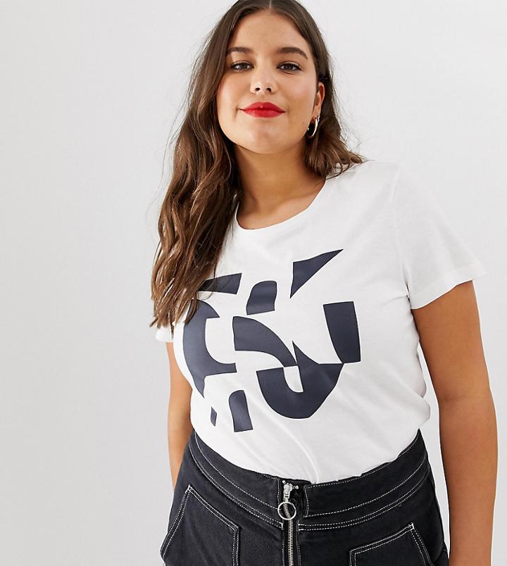Vero Moda Curve Geo Print T-shirt - Multi