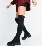 Raid Wide Fit Pierra Chunky Over The Knee Boots In Black
