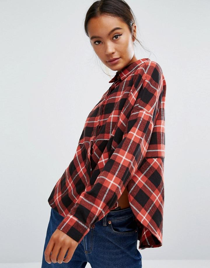 Monki Contrast Check Shirt - Multi