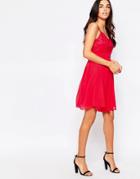 Little Mistress Cami Skater Dress In Contrast - Pink