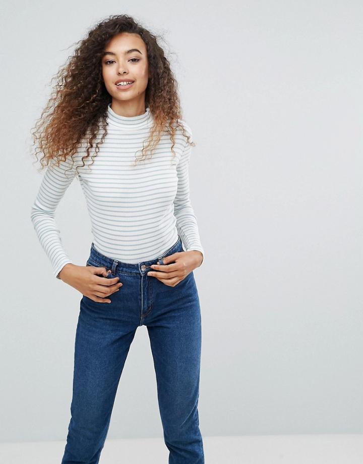 Mbym Stripe High Neck Top - Multi