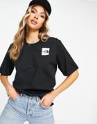 The North Face Fine Boyfriend Logo T-shirt In Black