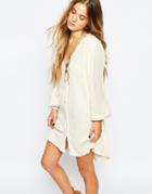 Jen's Pirate Booty Hera Swing Dress With Blouson Sleeves - Natural