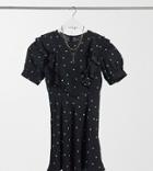 New Look Petite Ruffle Detail Mini Dress In Black Polka Dot