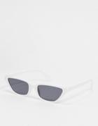 Svnx Sunglasses In White With Smoke Lens