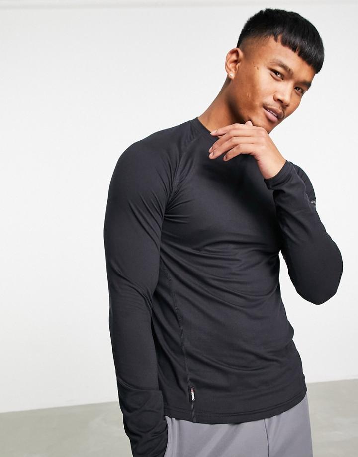 Surfanic Carbondri Bodyfit Crew Neck Thermal Top In Black