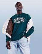 Asos Design Relaxed Long Sleeve T-shirt In Green With Piping Details