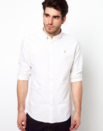 Farah Vintage Oxford Shirt With Button Down Collar