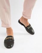 Asos Design Moves Leather Mule Loafers - Black