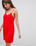 Fashion Union Satin Cami Mini Dress - Red